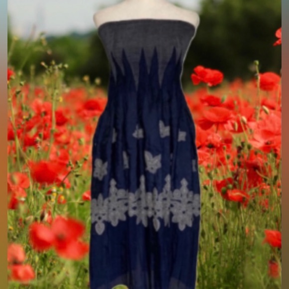 NWT Lapis Navy & White Tube Top Dress - Picture 10 of 10